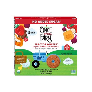 Once Upon a Farm Tractor Wheels Strawberry Pumpkin & Beet Baby Food - 3.35oz - 1 of 4