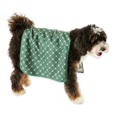 Bone Dry Microfiber Trellis Printed Pet Towel 3 Piece Set, Hunter Green