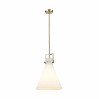 Newton Cone - 1 Light Stem Hung Pendant In Industrial Style-19.13 Inches Tall and 14 Inches Wide