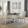5 PCS Extendable Dining Table Set Dining Set with 4 Upholstered Dining Chairs, Storage Shelf & Foldable Leaves, Space-saving, Brown+White-ModernLuxe - 3 of 4