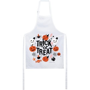 Happy Halloween Twirly Ghosts Collage White Apron - 1 of 2