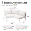 Crestlive products 2PC outdoor handcrafted woven rope design patio sofa for Balcony lawn  Beige - 2 of 4