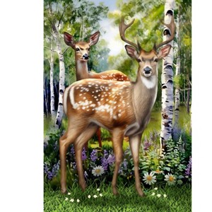 Briarwood Lane Spring House Flag 40x28 For Outdoor Deer in Forest For Spring House Flag - 1 of 4