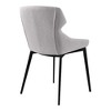 Armen Living,Kenna Modern Dining Chair in Matte Black Finish and Gray Fabric - Set of 2 - 3 of 4