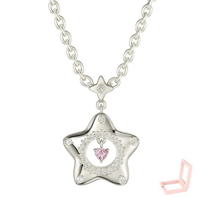 Silver Copper Star & Heart Modern Women's Necklace