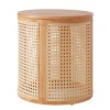 Round Wood End Table with Natural Finish,Solid Wood Living Room Sofa Accent Table,Minimalist Small Side Table for Bedroom-Cuddlewood - 3 of 4
