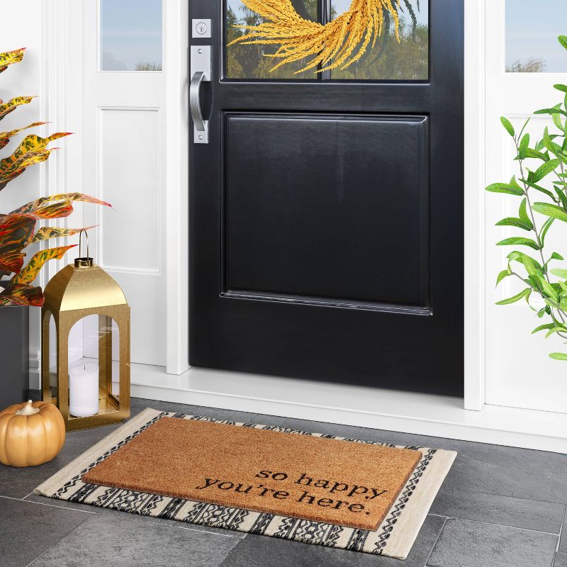 1&#39;6&#34;x2&#39;6&#34; So Happy You&#39;re Here Doormat Natural - Threshold&#8482;, 3 of 12