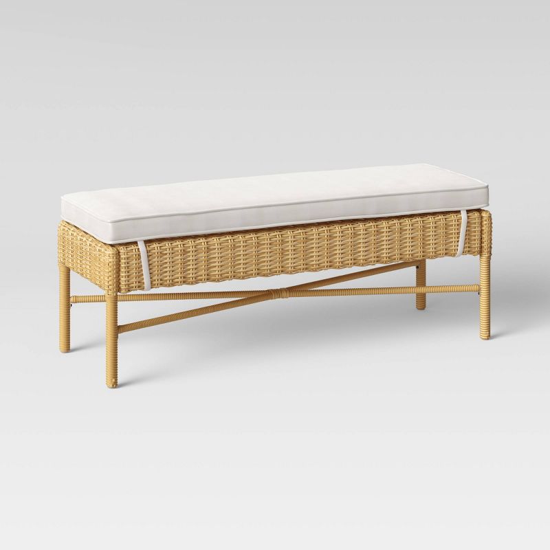 Eliot Closed Weave Patio Dining Bench - Threshold&#8482;, 1 of 7