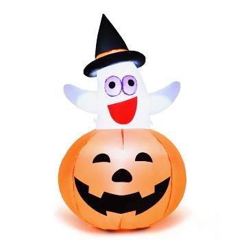 Tangkula Halloween Decoration Inflatable Ghost in Pumpkin Halloween Ghost Pumpkin lantern