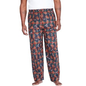 KingSize Men's Big & Tall Novelty Print Flannel Pajama Pants - 1 of 4