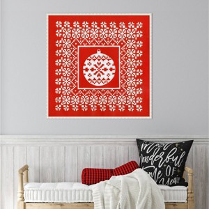 Amanti Art 30"x30" Fair Isle Snowflake V by Chariklia Zarris Framed Canvas Wall Art Print - 1 of 4