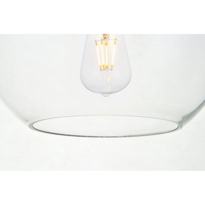 Baxter Mini Brass Pendant with Clear Glass Globe Shade