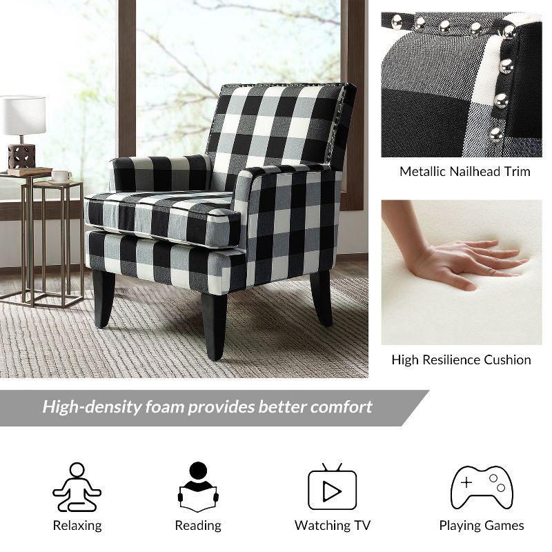 Sara Upholstered Accent Chair with Nail Head Trim and High resilience cushion | Karat Home, 5 of 11