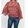 Women's Floral Crochet Front Tie Up Duster - MiMi Wholesale - 3 of 4