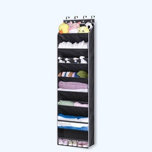 Over The Door Shoe Organizer, 8-Tier Hanging Shoe Rack, Wall Mount Shoe Storage with 4 Metal Hook and Large Deep Pockets - 1 of 4