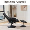 360° Swivel Massage Recliner Chair with Ottoman, PU Leather Lounge Chair with Heated Seat, 5-Point Vibration Massage, and 140° Adjustable Backrest - 4 of 4