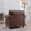 37.4"W PU 1-Seater Sofa with Comfortable Cushion, Silver Bubble Nail Decoration and Detachable Seat - 3 of 4