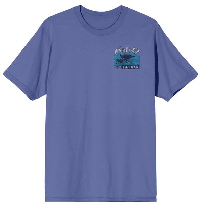 Batmanga Batman & Robin Batmobile Men's Monterrey Periwinkle Crew Neck Short Sleeve T-shirt
