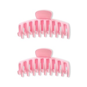 LA Glam Co. Matte 4" Casual Ladies Claw Clips - All Hair - 2-Pack - Hot Pink - 1 of 1