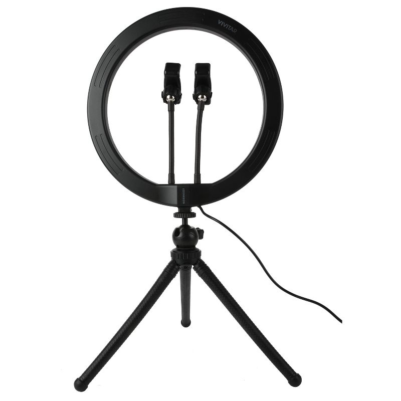 Vivitar 14" Professional RGB Ring Light with 63" Stand, Wireless Remote, Dual Gooseneck Phone Mounts, 4 of 5