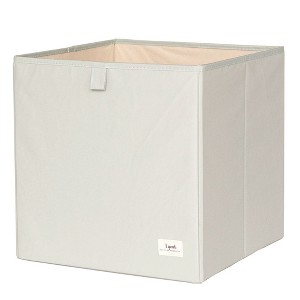 3 Sprouts Recycled Fabric Storage Cube - 13" - Solid Green - 1 of 3