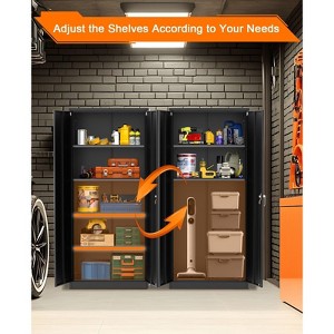 Metal Storage Cabinet with Lock,Steel Tool Cabinet with 4 Adjustable Shelves and 4 Adjustable Feet,Storage Organization for Home,Garage,Office,Shop - 1 of 4