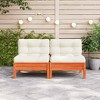 vidaXL Patio Sofa Armless with Cushions Wax Brown Solid Wood Pine - 3 of 4