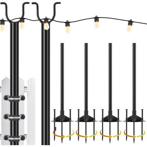 6 Pack String Light Poles, 11FT 4-in-1 Outdoor String Light Pole Stand for Hanging String Lights for Patio, Garden, Bistro - 1 of 4