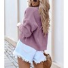 BLUEMING Womens Open Front Knit Cropped Cardigans Sweater Lantern Long Sleeve Fall Casual Shrugs Sweater - 2 of 3