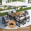 CAVINAS Patio Dining Set for 7 Acacia Wood Tabletop Backyard Furniture with Removable Cushions Patio Table Set with 6 Chairs for Patio - 2 of 4
