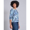 Jones New York Puff Sleeve Printed Moss Crepe Top - 2 of 3
