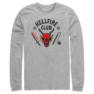 Men's Stranger Things Welcome to the Hellfire Club Long Sleeve Shirt - 1 of 4