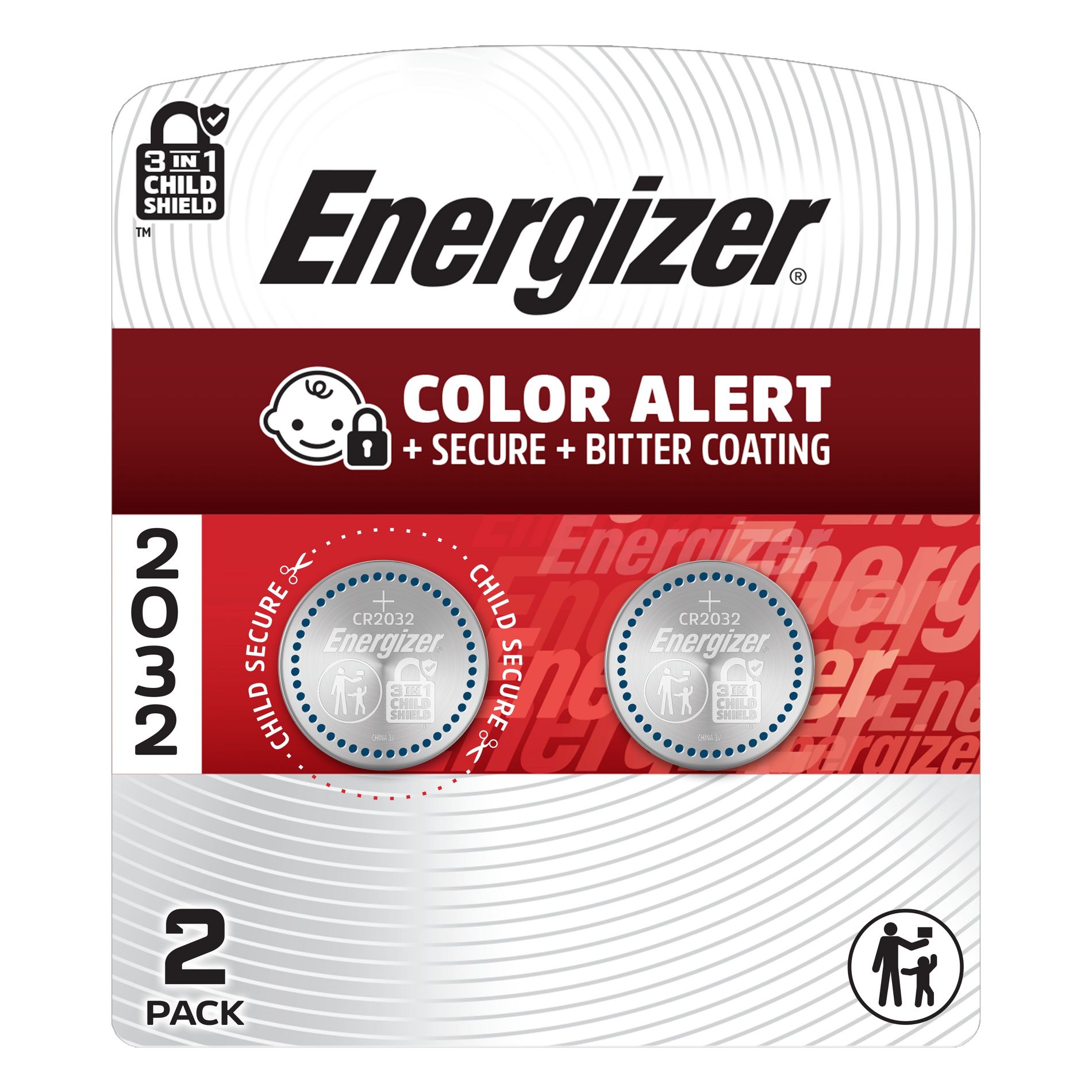 Energizer 2032 Batteries 2pk - Lithium Coin Battery: Household, Silver, Single-Use