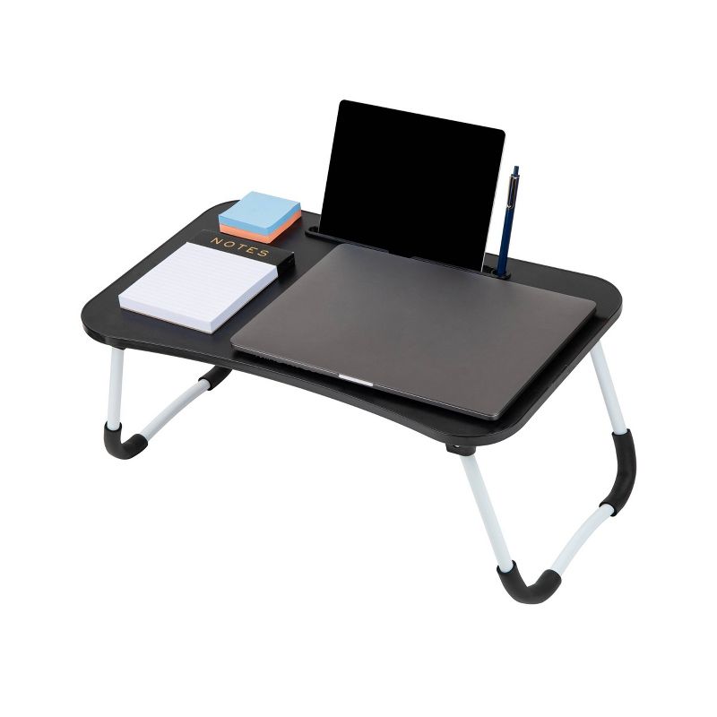 Mind Reader Woodland Collection Collapsible Portable Laptop Desk with Folding Legs Black, 3 of 8