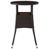 vidaXL Patio Table 23.6 in.x29.5 in. Tempered Glass and Poly Rattan Brown - 3 of 4