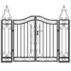 vidaXL Garden Gate Black 47.6"x3.1"x39.4" Wrought Iron - 3 of 4