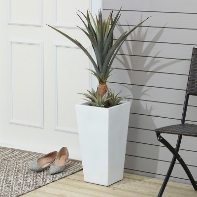 Modern Square Tapered Outdoor-Indoor Planter in Sleek Gray