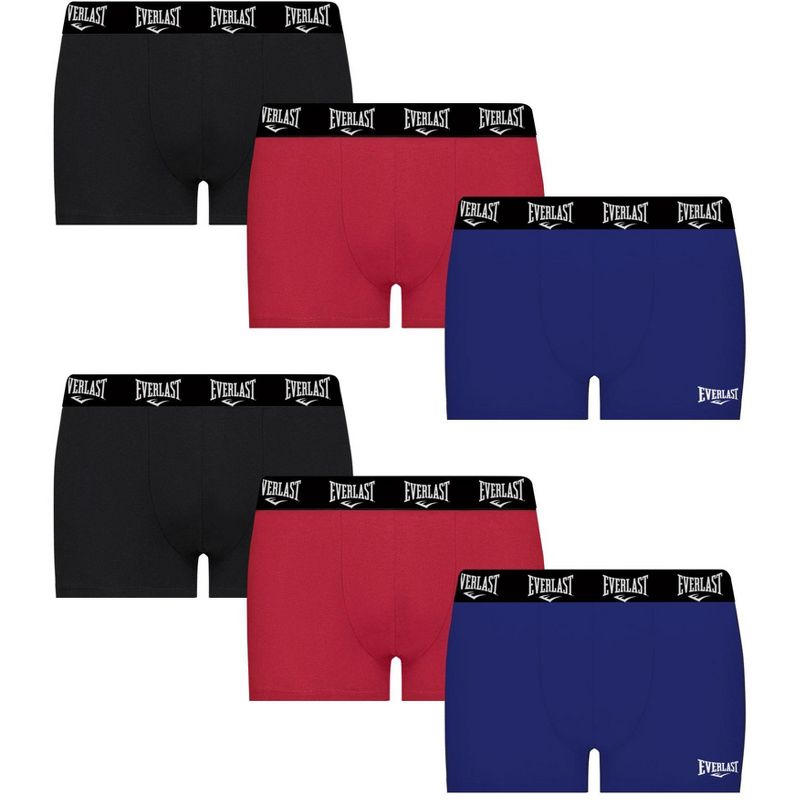 Everlast Value Pack 6pcs Mens Cotton Boxer Briefs Breathable Tagless Stretch Underwear For Men, 1 of 6