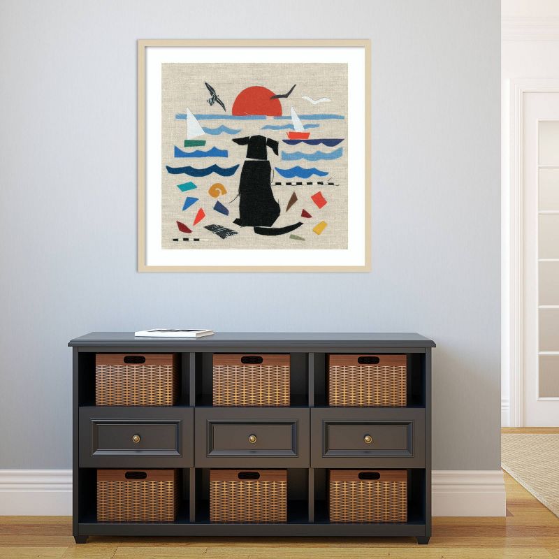 33&#34; x 33&#34; Sea Dog by Jenny Frean Wood Framed Wall Art Print - Amanti Art, 6 of 10