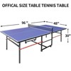 SEVOBAL 8ft Mid-Size Table Tennis Accessories Foldable Portable Ping Pong Table Set for Indoor Games for Game Room, Blue, 50"*25"*5" - 3 of 4