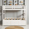 Twin Over Twin Bunk Bed with Trundle and 3 Storage Drawers, Convertible Design, Solid Wood Frame, No Box Spring Needed - 2 of 4