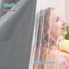 Aoibox 3 in 1 Waffle Shower Curtain Set with Liner & 12 Double Sided Hooks, 258GSM Luxury Weighted Fabric for Bathroom, Grey - 3 of 4