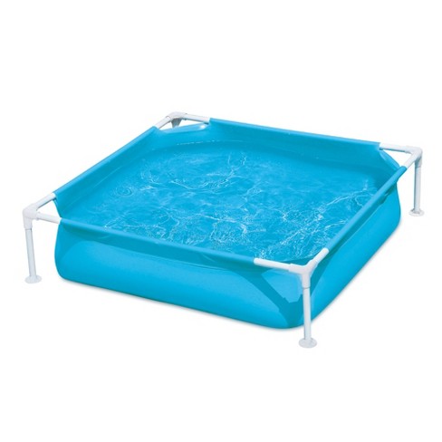 Summer Waves Small Plastic Frame 4ft x 4ft x 12in Kids Toddler Baby Kiddie Swimming Pool, Blue - image 1 of 2