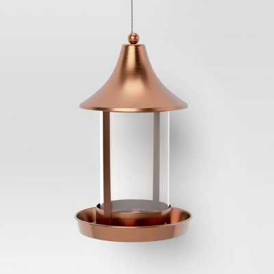 Metal and Glass Suet Bird Feeder 11.4" Copper - Threshold™