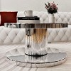 PAGED Luxury Coffee Table, Rectangular Mirror End Table with Fluted Tempered Glass, Center Table for Living Room, Office - 3 of 4