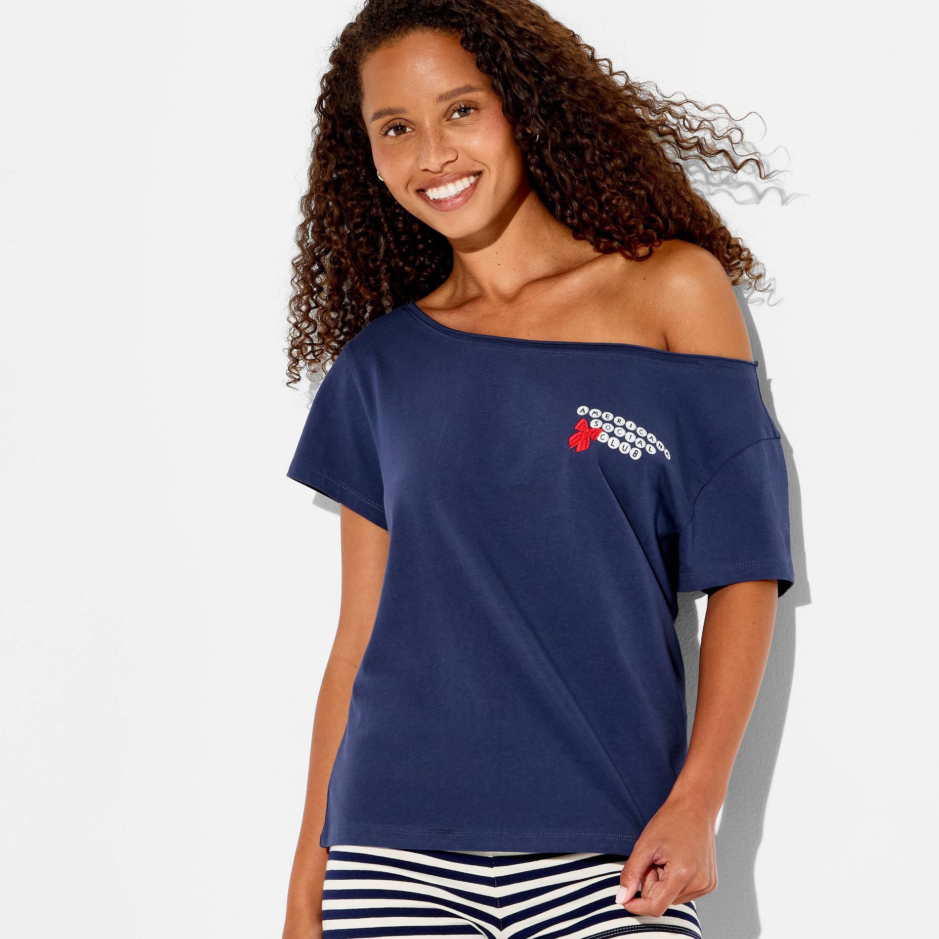 Women's Made In America Short Sleeve Graphic T-Shirt - Blue