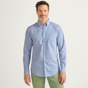 Lands' End School Uniform Men's Tailored Fit No Iron Solid Supima Cotton Pinpoint Buttondown Collar Dress Shirt - 1 of 4