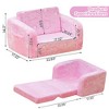 Hooseng Toddler Couch, 2-in-1 Glow-in-The-Dark Plush Kids Fold-Out Sofa, Convertible Kids Sofa to Lounger with Straight Armrests for Boys & Girls - 3 of 4