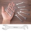 Unique Bargains 30Cr13 Stainless Steel Auto Repairs Home Projects Thin Double Open-End Wrench - 3 of 4