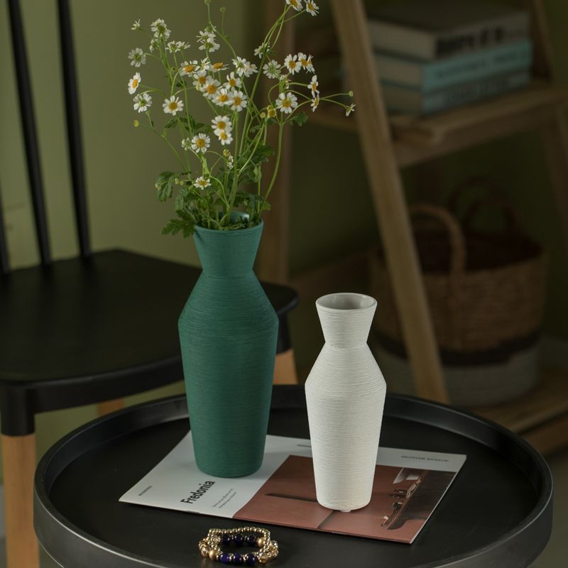 Uniquewise Decorative Ceramic Round Sharp Concaved Top Vase Centerpiece Table Vase, 3 of 6